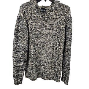 Womens Heavy Thick Winter Knit Gray Black Mark Alan XL Casual Warm Wool Sweater